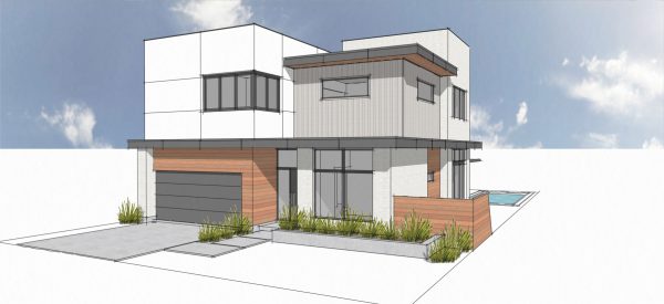 Rice Village Modern Home 3D Rendering