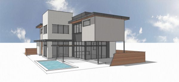 Rice Village Modern Home 3D Rendering