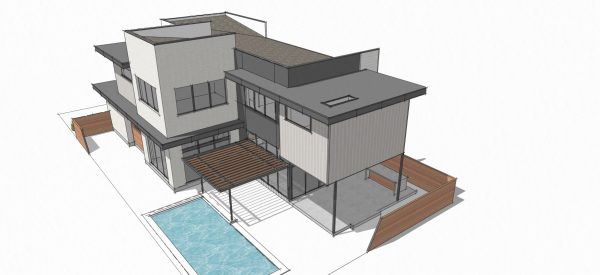 Rice Village Modern Home 3D Rendering