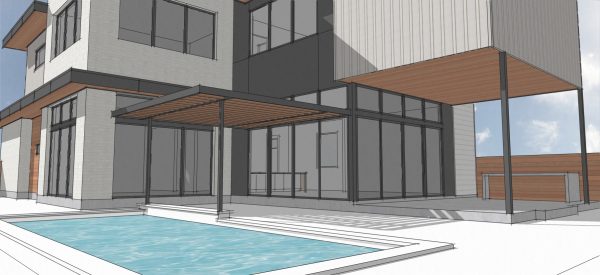 Rice Village Modern Home 3D Rendering