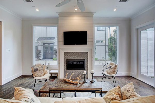 Farmhouse Modern Living Room and Fireplace