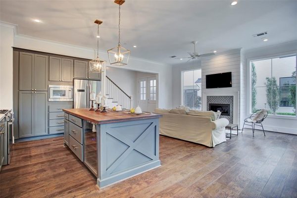 Farmhouse Modern Living Room and Kitchen